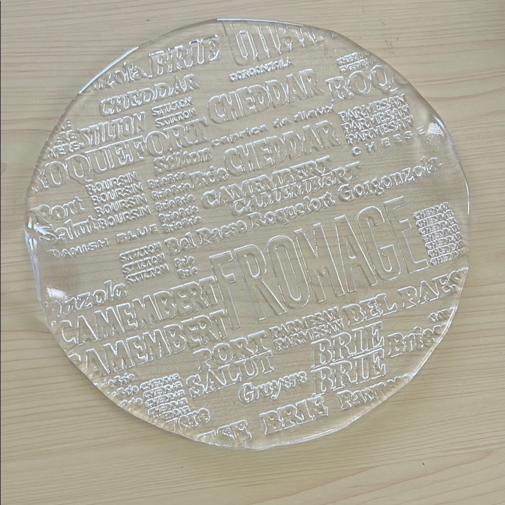 Vintage Embossed Glass Cheese Plate - Picture 2 of 4